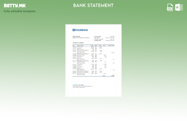 модерен стил Македонија Халкбанк банкарски ексел шаблон